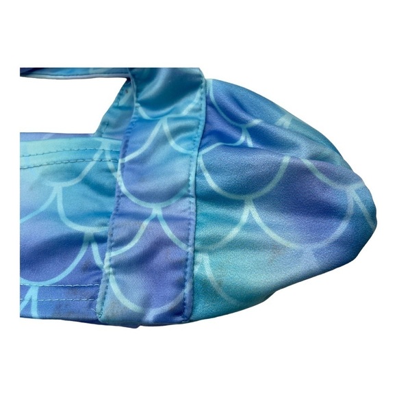 Handmade Little Girls Mermaid Blue Purple 2 PC Bikini Swimsuit - Picture 3 of 11